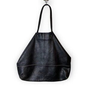 Banana Republic Black Lambskin  Tote Bag